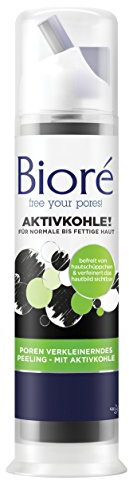 Bioré Poren verkleinerndes Peeling - mit Aktivkohle - 92 ml - dermatologisch getestet - normale bis fettige Haut