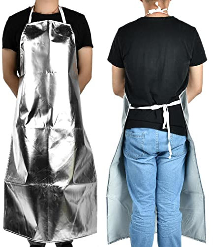 Tablier résistant à la chaleur en aluminium haute résistance 1000°C, protection contre les rayonnements thermiques et l'isolation thermique, confortable et durable