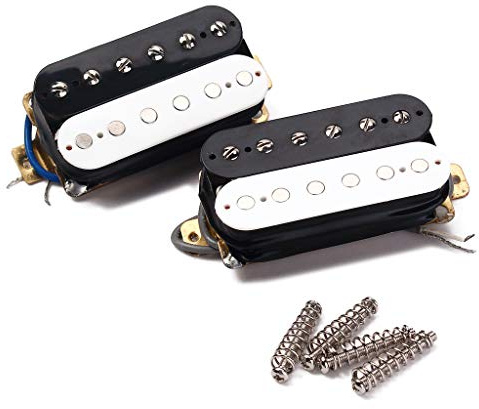 Alnicov Black & White Guitar Pickup Zebra Faced Humbucker Double Coil Electric Guitar Pickups 50/52Mm With Installing Frame Guitar Accessories