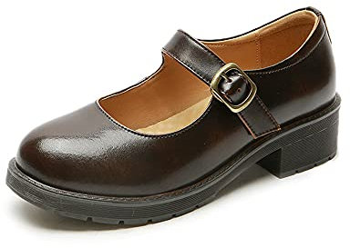 BB BEROBELLO FASHION IS AN ATTITUDE Mary Jane Chaussures Plates Vintage pour Femme Noir/Marron