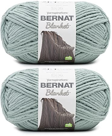 Bernat Blanket Smoky Green Yarn - 2 Pack of 300g/10.5oz - Polyester - 6 Super Bulky - 220 Yards - Knitting/Crochet