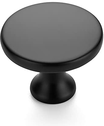Ravinte 30 Pack 1-1/4 Inch Matte Black Round Kitchen Cabinet Knobs,Zinc Solid Drawer Pulls,Cabinet Handles for Cupboard, Dresser, Closet and Bathroom, Modern Cabinet Hardware for Cabinets
