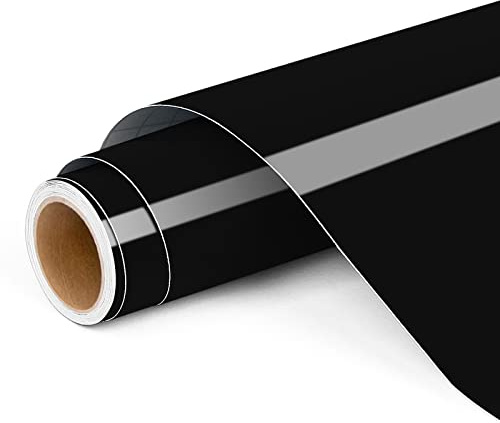 Permanent Vinyl for Cricut, 12 x4ft Black Self Adhesive Vinyl Roll for Cricut and Silhouette Cameo, Black Vinyl for Party Decoration, Window Stickers, Home Decor