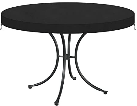VANSHEIM Tischplattenhülle Rund Gartenmöbel Gartentisch Hülle Tischplatte Schutzhülle Gartenmöbel Winterfest Abdeckung Tischplatte Outdoor Wasserdicht Abdeckhaube Feuerplatte Abdeckung Ø110X10cm