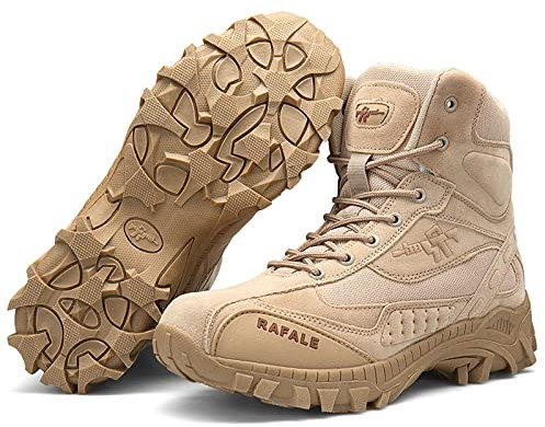 Meidiastra Botas militares para hombre tácticas del ejército federal de combate BW Botas de uso militar Botas tácticas de senderismo para exteriores, arena, 45 EU
