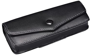 Leadigol Occhiali in pelle portatili Scatola semplice per occhiali da lettura Caso di occhiali regalo Scatola di immagazzinaggio Occhiali Caso Appeso sulla cintura, nero, taglia unica