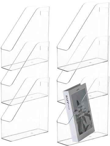 Voittozege 6 x transparente Acryl-Magazin-Aktenhalter, Papier-Dokumenten-Organizer