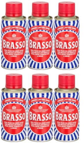 Brasso 6 x 175ml Metal Polish With Welari Thank You Card Longer Lasting Shine Brass Chrome Stainless Steel Copper Cleaner (1.05L)