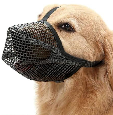 Maulkorb für Hunde, Giftköderschutz Maulkorb Verstellbar und Atmungsaktiv für Große Sicherheitsverschluss für Hunde mit einem Gewicht von 25–37,5 KG für Verhindert Beißen Kauen und Bellen (L)