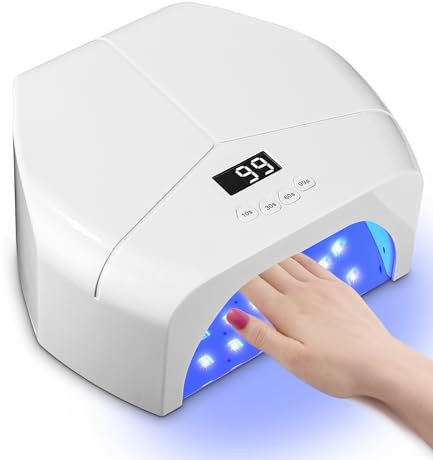 jutyum 298W UV Lampe für Gelnägel, UV nagellampe, Nagel Lampe mit 4 Timern, LCD-Display, Sensor, Abnehmbarer Basis, UV Lampe für Gelnägel, Nageltrockner,UV Lampe für Shellac Nägel, Weiß