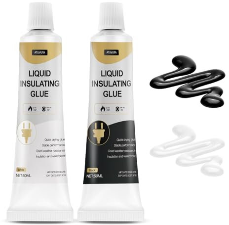 Sternstunde Juego de 2 adhesivos aislantes líquidos de 50 ml, goma líquida negra, cinta aislante líquida, resistente al agua y de secado rápido, adecuado para todo tipo de cables y aparatos eléctricos