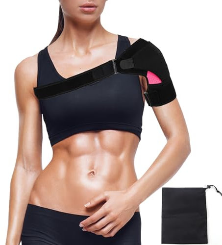 Scettar Tutore Spalla per Donne, Regolabile Tutore Per Sollievo Spalla, Supporto Per Spalla In Neoprene, per Fratture, Artrite, Distorsioni, con 1 Custodia
