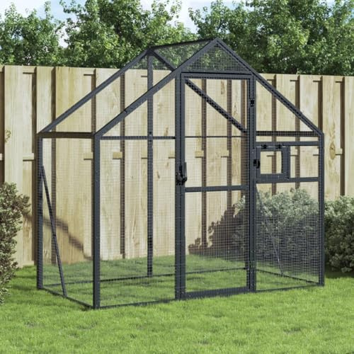 Juroupi Aviary Anthracite 179x100x185 cm Aluminium,Aviary,Birdcage,Bird Aviary Outdoor,Outdoor Aviary-152260