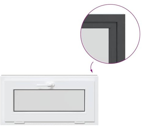 vidaXL Ventana de sótano RISOR 80x40 cm oscilobatiente 2 cristales