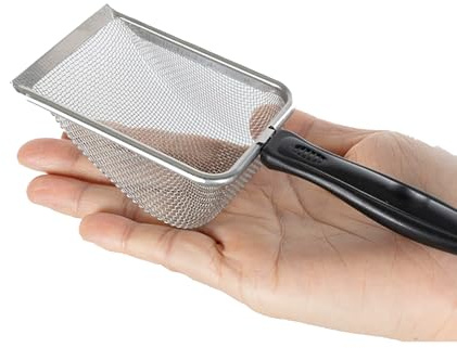 Yuelulala Hamster Sand Bath Scoop Stainless Steel Sand Substrate Shovel Fine Mesh Metal Sifter Scooper fits Small Animal sandbath Box Rabbits Reptile Terrarium (A101-1)