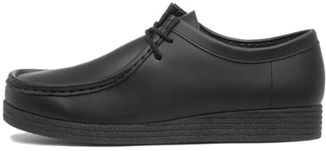 Red Fish Unisex Wallabee Black Coated Leather Shoe - Size 11 UK - Black