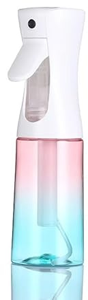 ZALUJMUS Ultra Fine Mist Spray Bottle, 200ml Continuous Sprayer, Plastic Reusable Container for Hair, Travel Size, Hand Wash Care, Sport Theme (Gradient Red Blue)