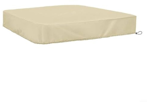 Glewi Beige 190T Outdoor Sandkasten-Abdeckung für Garten, wasserdichter Spielkasten-Schutz, leicht zu reinigender Staub-Regenschutz, 120 x 120 x 20 cm (180 x 180 x 20 cm)