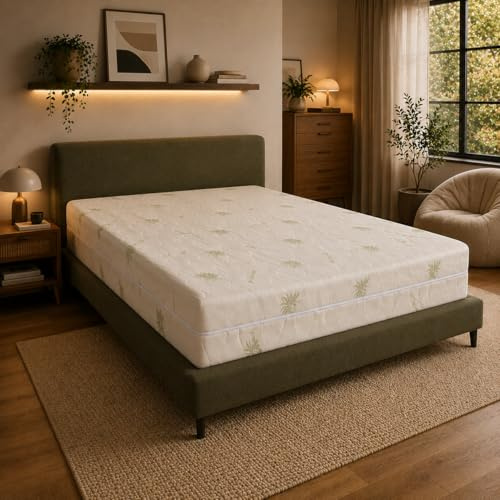 Ginflex Materasso Singolo Memory 80x190 Altezza 22cm Tessuto Aloe Vera Sfoderabile + 1 CUSCINO OMAGGIO | Antiacaro - Anallergico - Antibatterico | 100% Made in Italy (80X190)