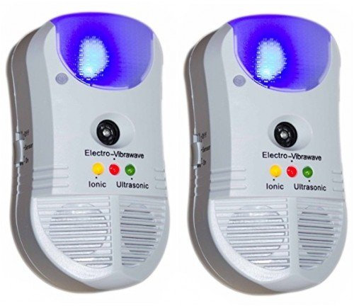 2 x Ultrasonic Pest Repeller Rodent Repellent - 5 in 1 Electronic Plug In Control for Rats Mouse Mice Insects Spiders Bugs Cockroaches Advanced 2018 Device Safe for Humans and Pets Chemical Free Home