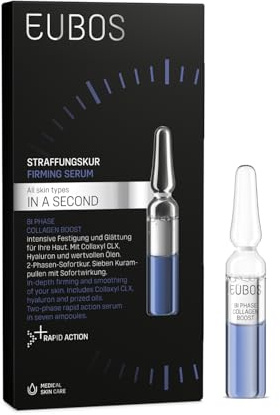 EUBOS IN A SECOND | Bi Phase Hydro Boost Straffungskur | Für alle Hauttypen | Intensive Glättung und Festigung | 2-Phasen-Sofortkur | Hautverträglichkeit dermatologisch bestätigt | 7 x 2ml