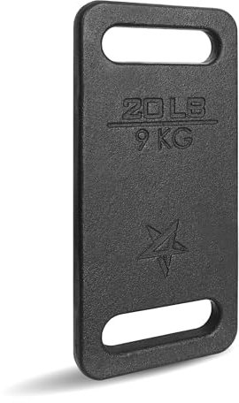 Yes4All ZXSV Gusseisen Ruck Plate Gewichte, 9 KG | 20 PFUND, Schwarz - Einzeln