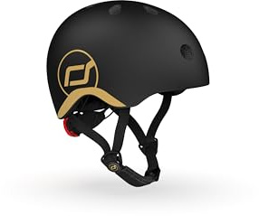 Scoot & Ride Kinderhelm XXS Black/Gold Verstellbar mit LED Licht