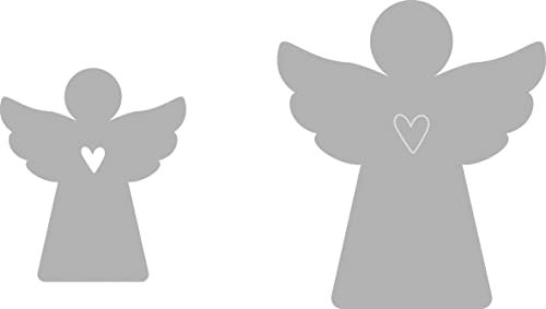 Rayher Stanzschablone Schutzengel, Set 2-teilig, 4,5 - 6,5 cm x 4 - 5,7 cm,für Kartengestaltung, Scrapbooking und vieles mehr, Prägeschablonen, 50261000