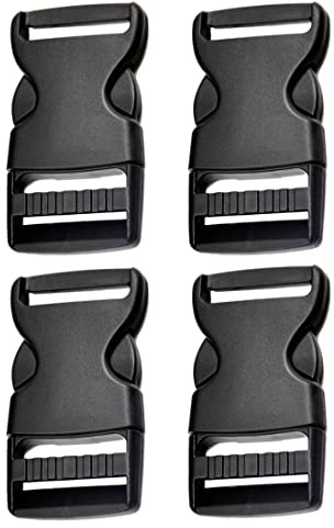4 st spänne – Double Side Release spännen – snäpplås plast klickstängning klämlås spänne ersättningsspänne ryggsäck clip-lås för ryggsäck 38 mm, svart, 3,9