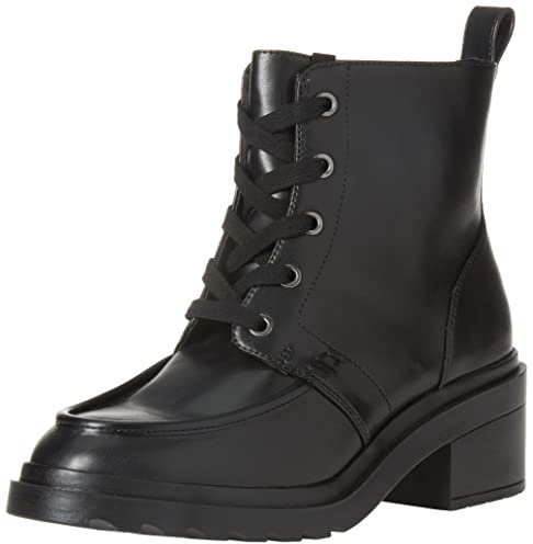 Amazon Essentials Women's Moc Toe Boot, Black, 10.5 Wide