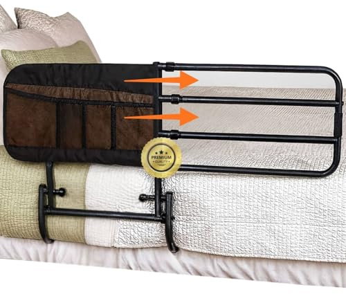 OrtoPrime Barandilla Cama Adultos Confort - Asidero Cama Anticaída Barrera Cama - Barandillas para Camas A - Barra Cama Seguridad - Asidero para Levantarse de la Cama Ajustable