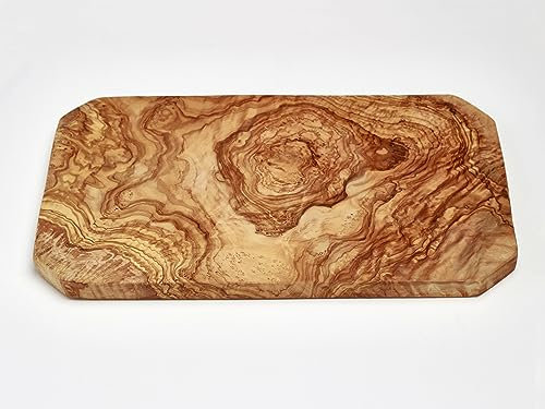 Tabla de Cortar De Madera de Olivo Artesanal Con Tratamiento Aceite Rectangular 40 cm