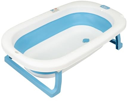 Toral Bañera Plegable Bebé con Patas Antideslizantes - Bañera Portátil, Comoda y Facil de Guardar - Modelo Bathy Azul