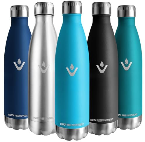 Vikaster thermoskanne 750ml, Auslaufsicher thermos 0.75L, BPA-Frei Wiederverwendbar thermoskanne, trinkflasche edelstahl für Camping, Yoga, Gym, Fitness, Reisen, Outdoor