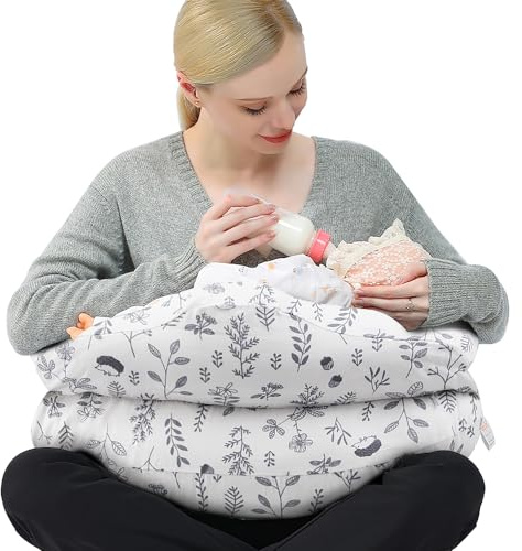 Chilling Home Nursing Pillow Adjustable, Pillow for Breast Feeding Bottle Feeding, Large Size More Support for Mom, Breastfeeding Essentials, Removable Cover