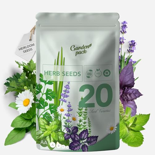 Garden Pack Premium Herb Garden Kit - Over 14,000 Herb Seeds for Planting UK, Grow Your Own Herbs Garden with 20 Varieties