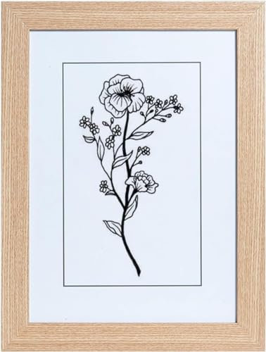 Mikiuly Cornice per Foto in legno,Cornice Effetto Legno Rovere,Cornice portafoto perfetta per regali,Cornice A4 21 x 29,7 cm,Cornice A4 Verticale con Supporto e Staffa da Parete