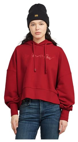 G-Star Femme G-script ovs hooded sweat , Rouge (baron D25168-D562-1828), XL