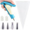 Rixotix Lot de stylos de décoration pour gâteaux - Avec 10 poches à douille jetables et 4 douilles en acier inoxydable - 2 raccords - Pour biscuits et gâteaux