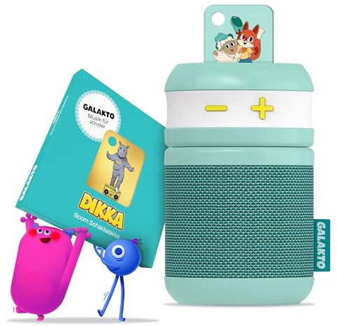 Galakto - Kinder Musik- und Hörspielplayer für zuhause und unterwegs, inkl. 2 Token DIKKA-Boom Schakkalakka/Fox & Sheep, ohne Internet überall hörbereit, kinderleichte Bedienung, Lange Akkulaufzeit