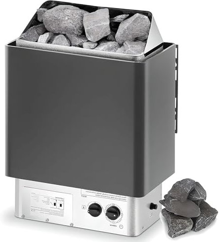 Electric Sauna Heater,Stainless Steel Sauna Oven,Wet and Dry Bath Sauna Oven with Internal Controller,Sauna Heating Stove with 0-110℃ Temperature Control & 3H Timer,for Home Hotel Spa Shower(4.5KW)