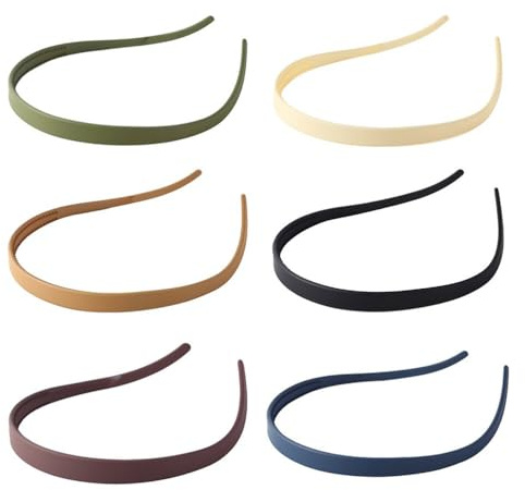 JchEnye 6 Paia - Fettuccia Capelli Leggera Donna Matt - Progettata per Portatori di Occhiali, Antiscivolo a Denti