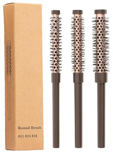 3 Pcs Small Round Hair Brush Set, Round Brush for Blow-Drying, Mini RoundBrushes - Perfect for Quick Styling, Volume, and Gentle Conditioning of Short to Medium-Length Hair