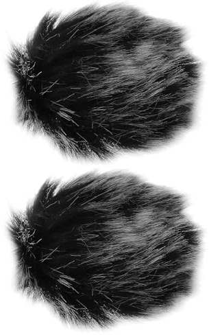 Briny River 2pcs Protector de Viento para Micrófono Cubierta del Filtro Antipop Compatible con TASCAM X6 X8 Micrófono (Lana Puntiaguda Blanco Y Negro)