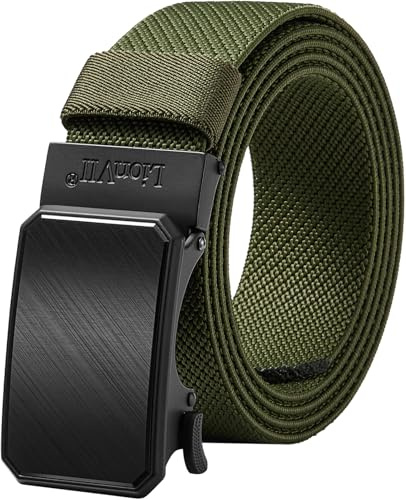 LionVII Cinturón elástico de trinquete con hebilla automática, cinturón de trabajo para hombre para cintura de 75 a 125 cm, L