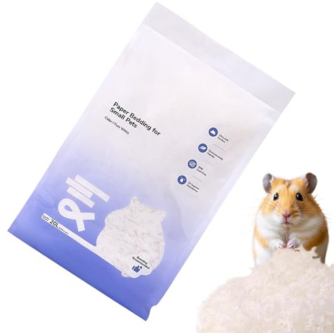 dzqad Litière pour Petits Animaux, Litière Douce en Papier Naturel pour Hamster, Absorbante et Contrôle des Odeurs Sécuritaire Décoration de Cage pour Habitat Intérieur Extérieur Nid Maison Lapins