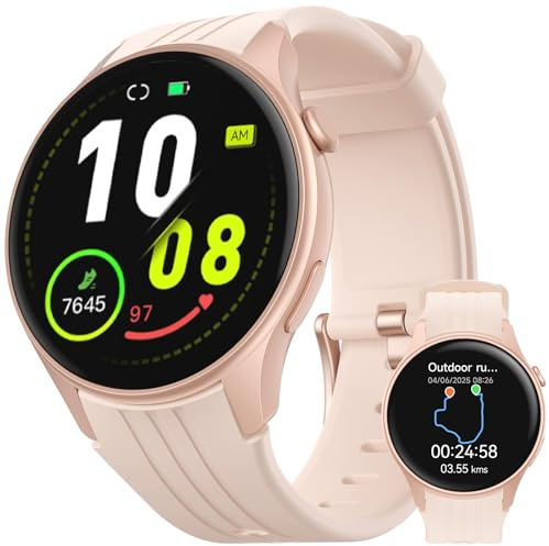 Parsonver Montre Connectée GPS Intégré pour Course à Aied, Smartwatch avec Appels Bluetooth, 100+ Sportifs, Fréquence Cardiaque, Sommeil, IP68 Étanche, Montre Sport pour Android/iOS (Or Rose, 43 mm)