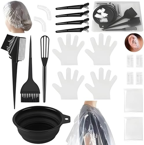 YAOYYG 18 Piezas Kit Herramientas de Tinte para Coloración Cabello