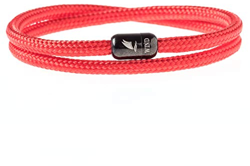 Wind Passion - Magnetiskt paracord armband för män och kvinnor - handgjort nautiskt rep - sommar surfsnöre - julklapp, Small (Wrist size: 13.5-14.5 cm), Rostfritt stål, Ingen ädelsten