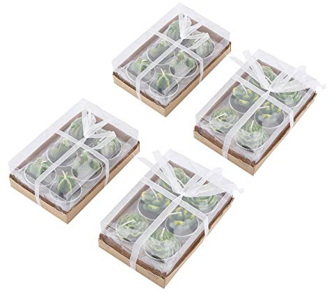24pcs cactus tealight mini cactus candele tealight senza fiamma casa succulenta candela per la festa nuziale spa decorazione regali